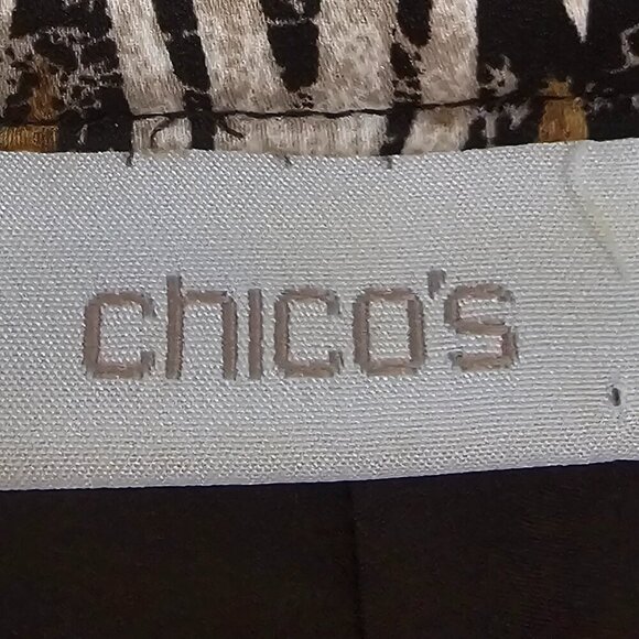 Vintage Chico's Brown Tan Tribal Boho Skirt Retro A-Line 2 (L) - Picture 7 of 10